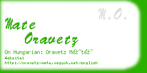 mate oravetz business card